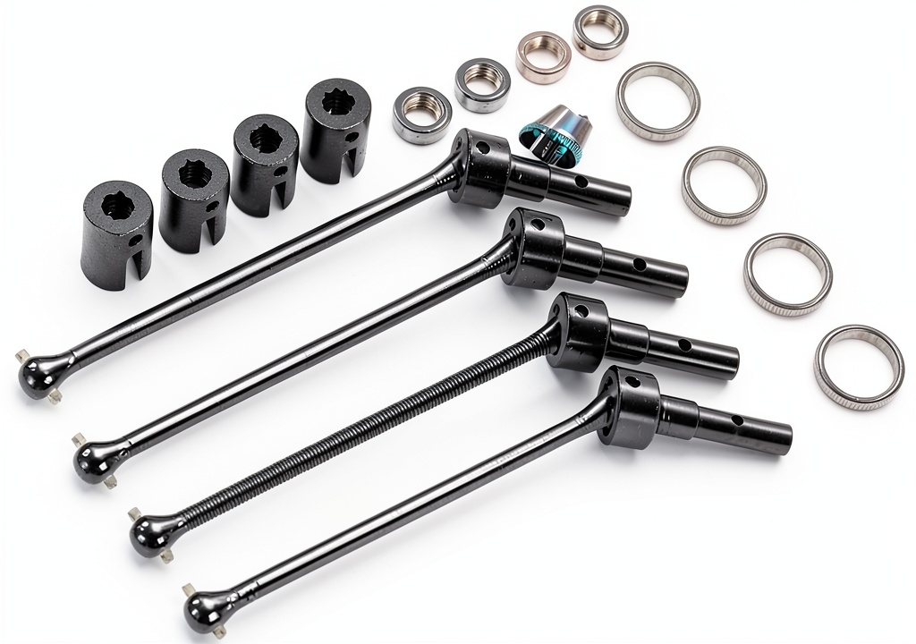 Installing Traxxas 8996X Steel CV Driveshaft Front Rear on a wooden workbench
